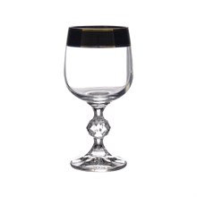 Набор бокалов для вина черное с золотом Bohemia Клаудия 230 мл (6 шт)