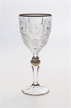 Набор бокалов для вина "500PK", декор "Отводка платина, платиновый шар", шлифовка; 260 мл (набор 6 шт.), хрусталь, Bohemia Jihlava