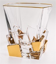 Набор стаканов для виски "CRACK", декор "Золото"; 310 мл (набор 6 шт.), хрусталь, Bohemia Jihlava