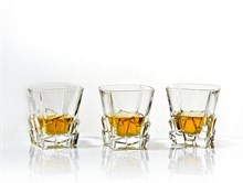 Набор стаканов для виски "CRACK", декор "Отводка золото", 310 мл (набор 6 шт.), хрусталь, Bohemia Jihlava