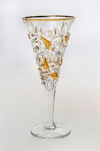 Набор бокалов для вина "GLACIER", декор "Золото"; 250 мл (набор 6 шт.), хрусталь, Bohemia Jihlava