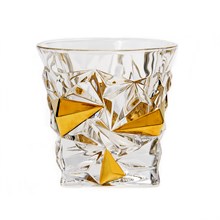 Набор стаканов для виски "GLACIER", декор "Золото" 350 мл (набор 6 шт.), хрусталь, Bohemia Jihlava