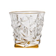 Набор стаканов для виски "GLACIER", декор "Отводка золото"; 350 мл (набор 6 шт.), хрусталь, Bohemia Jihlava