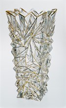 Ваза "GLACIER", 30,5 см; декор "Отводка золото, золотые линии", хрусталь, Bohemia Jihlava