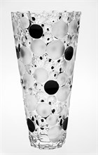 Ваза "LISBOA", 31 см;  декор "Черные круги", хрусталь, Bohemia Jihlava