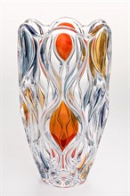 Ваза "OCEAN", 30 см; декор цветными красками, хрусталь, Bohemia Jihlava