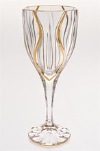 Набор бокалов для вина "OCEAN", декор "Золото"; 320 мл (набор 6 шт.), хрусталь, Bohemia Jihlava
