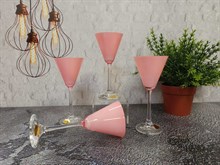 Набор рюмок для ликера Пралине 90 мл (4 штуки) D5250 цвет розовый Crystalex