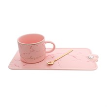Набор для завтрака Кружка с ложкой на подставке Royal Classics розовая