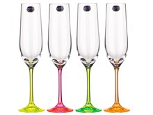 Набор бокалов для шампанского Виола неон (4шт) Crystalex