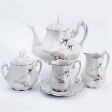 Чайный сервиз на 6 персон Queen's Crown Королевская Корона Гуси 15 предметов