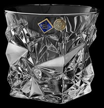 Набор стаканов для виски "GLACIER", декор "Отводка платина" 350 мл (6 шт) хрусталь, Bohemia Jihlava