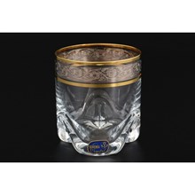 Набор стаканов для виски Барлайн Трио 280 мл (6шт), декор "Панто платина, золото" Crystalex