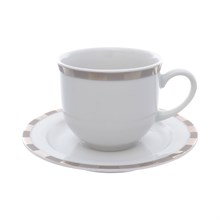 Набор кофейных чашек 110 мл с блюдцем 115 мм; "Opal", декор "Платиновые пластинки"; отводка платина