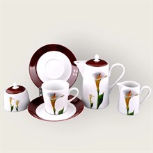 Сервиз чайный на 6 персон "Каллы" Елизавета Leander 15 предметов