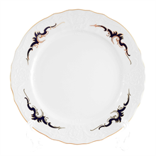 Набор тарелок мелкая 21 см 6 шт; "Bernadotte",  декор "Синие вензеля"