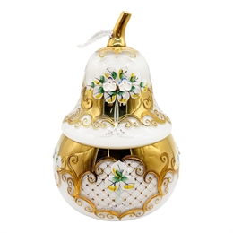 Конфетница "Груша", с крышкой, 24 см большая, Белая лепка 000048