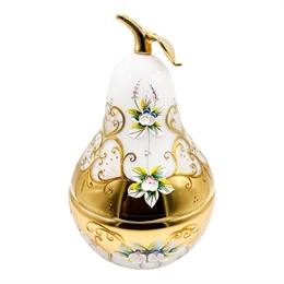 Конфетница "Груша", с крышкой, 24 см, Белая лепка 000043