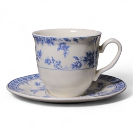 Чашка 240 мл с блюдцем 15,8 см ROSE CLUSTER BLUE, Claytan 10-1809
