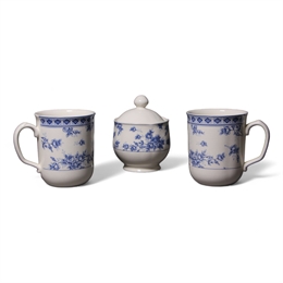 Набор из двух кружек с сахарницей (3 предм.) ROSE CLUSTER BLUE, Claytan 95-1809