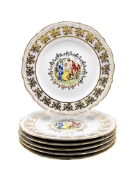 Набор обеденных тарелок Мадонна Перламутровая 24 см / 6 шт / Royal Czech Porcelain 001017