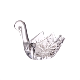 Конфетница лебедь Crystalite Bohemia 18 см узор цветок 68781