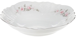 Салатник круглый 25 см "Bernadotte", декор "Бледная роза, отводка платина" - sale 127735