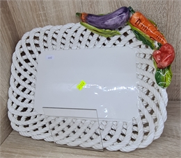 Блюдо круглое Orgia Овощи 32 см, крем 66726