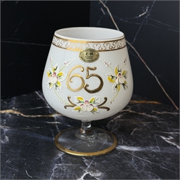 Фужер Юбилейный (65 лет) Белая лепка, 14 см 000378