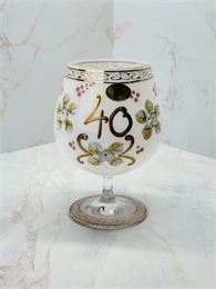 Фужер Юбилейный (40 лет) Белая лепка, 14 см 000368