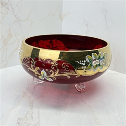 Конфетница триножка 21 см, Красная лепка 000940