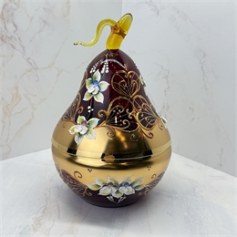 Конфетница "Груша", с крышкой, 21 см (желтый хвостик), Красная лепка 001066