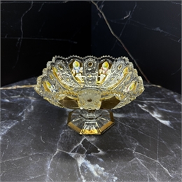 Конфетница 12,5 см квадратная (1900), хрусталь с лепкой 000799