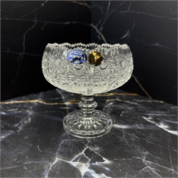 Конфетница круглая 12 см на ножке (711), хрусталь снежинка 000834