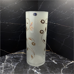 Ваза 30 см "Стакан" белая с золотыми узорами, Bohemia Crystal 000790