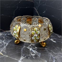 Конфетница Триножка 20,5 см Хрусталь с лепкой 001234