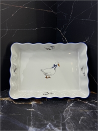 Блюдо для запекания волнистое Гуси прямоугольное 19 см, Thun 000707