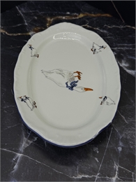 Блюдо овальное 24,5 см Гуси, Queens Crown 000711