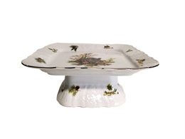 Поднос 26 см на квадратной ножке Bernadotte декор "Охотничьи сюжеты" БТФ1459