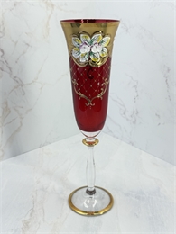 Набор фужеров для шампанского / 6 штук / 200 мл / Красная лепка 001179