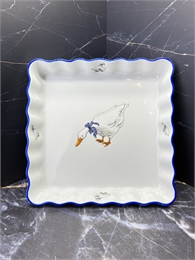 Блюдо для запекания волнистое Гуси квадратное 24 см, Thun 000739