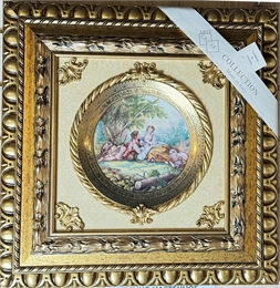 Панно Настенное 53 х 53 см Юноша лежа на животе с девушкой в желтом платье 000710