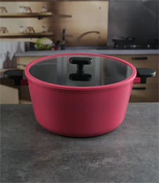 Кастрюля со стеклянной крышкой Neoflam Ortus Magenta 7 л, 28 см (индукция) 68410