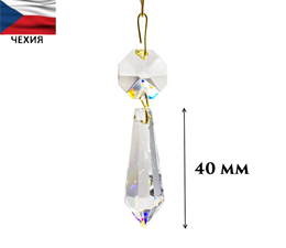 Подвеска Пика-карандаш 40 мм; 1 шт. (184/1,5) / хрустальная для люстры, Bydzov 001404