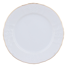 Набор тарелок 19 см 6 штук "Бернадот белый с золотой отводкой" Bernadotte ББ7169