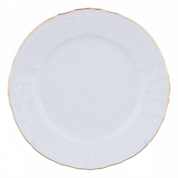 Набор тарелок 17 см 6 штук "Бернадот белый с золотой отводкой" Bernadotte ББ7170