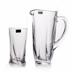 Набор для воды на 6 персон 7 предметов "Квадро" (стаканы 350 мл, графин 1,1 л) ББ20840