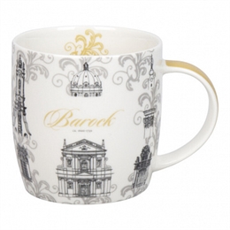 Кружка 400 мл "Architecture - Barock" серая 12,3x9,2 см Костяной фарфор ББ83534