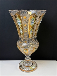 Ваза 45 см (57113) на ножке, хрусталь с лепкой 001099