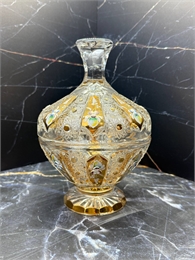 Конфетница Доза с крышкой (арт. 2134) 22 см, хрусталь с лепкой 001456